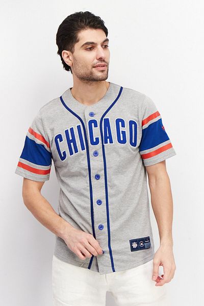 MLB Men Sportswear Fit Chicago Cubs Baseball Jersey, Grey