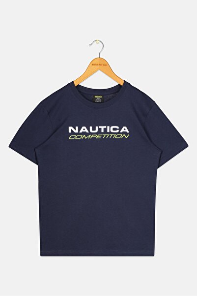 Nautica Kids Boy Brand Logo Short Sleeve T-Shirt, Dark Navy