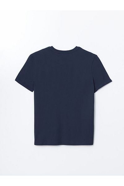 LC Waikiki Tricou pentru bărbați din bumbac pieptănat cu mânecă scurtă cu decolteu