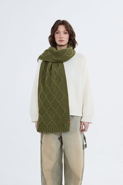 Nordbron Grass Green Soft Knitwear Capra - Χειμερινό Casual Σάλι, Ακρυλική Υφή