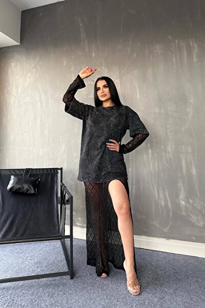 Love Fab Set de 4 tricouri, pantaloni scurți, set de dantelă