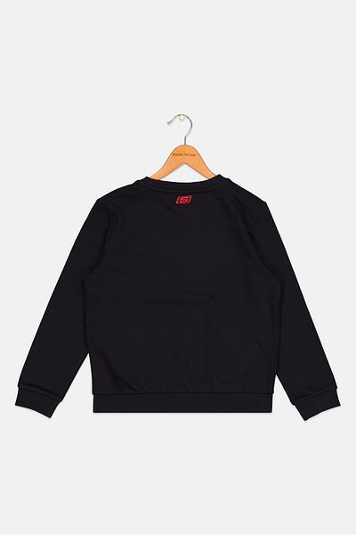 SKECHERS Kids Boy Sportswear Fit Long Sleeve Training Sweatshirts, Black Combo