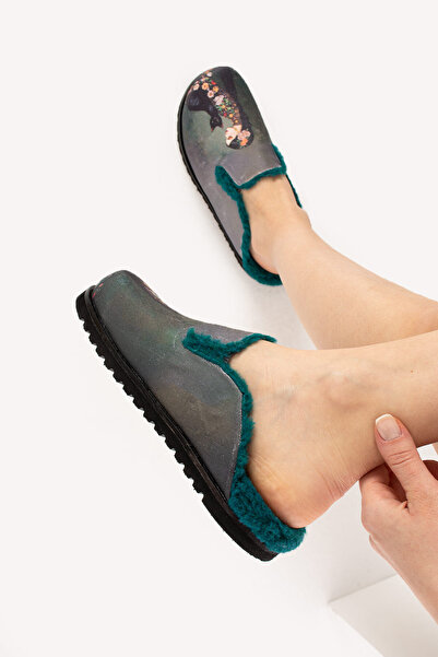 Lemoors Lemoor's Susana Plush Furry Special Design Black Cat Eva Sole Sabo Slippers