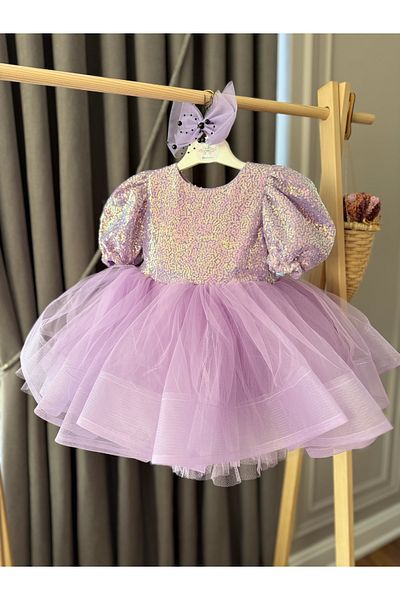 Baby BabyAden Tutu cu paiete cu paiete Costum pufos pentru petrecere de aniversare Rochie de seară cu mânecă balon scurtă pentru fete Rochie pentru copii