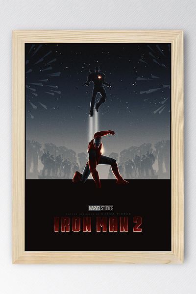 Saturn Iron Man Framed Painting - Iron Man Marvel Movie Poster Painting