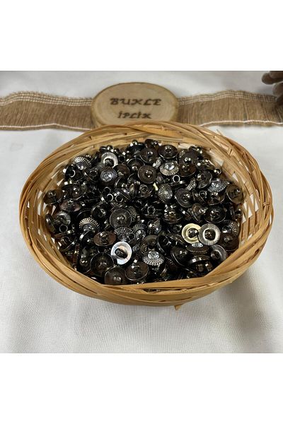 Bukle İplik 1.2 cm Diameter - Crystal Detailed Highlight Plastic Button (20 Pcs)