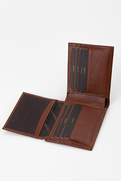 Fossil Boxed Genuine Leather Tan Horizontal Men's Hand Portfolio Wallet