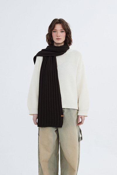 Nordbron Καφέ Πλεκτό Μαλακό Σάλι - Casual Winter Niwul
