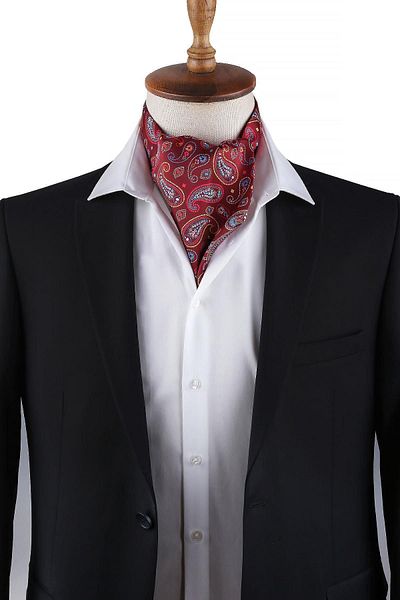 La Pescara Red Shawl Pattern Men's Scarf K417