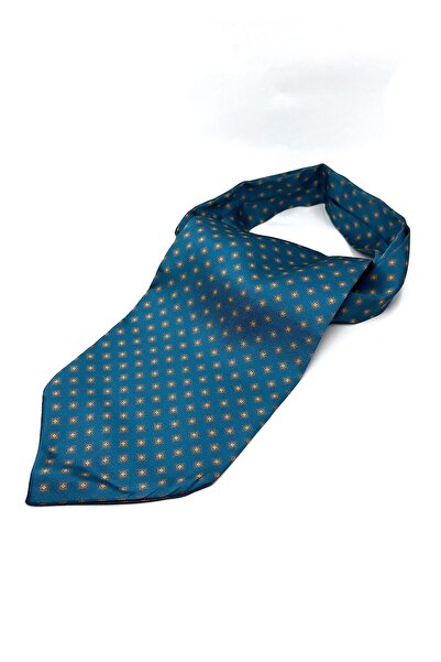 La Pescara Ανδρικό κασκόλ με μικρό σχέδιο σε χρώμα πετρέλαιο K447