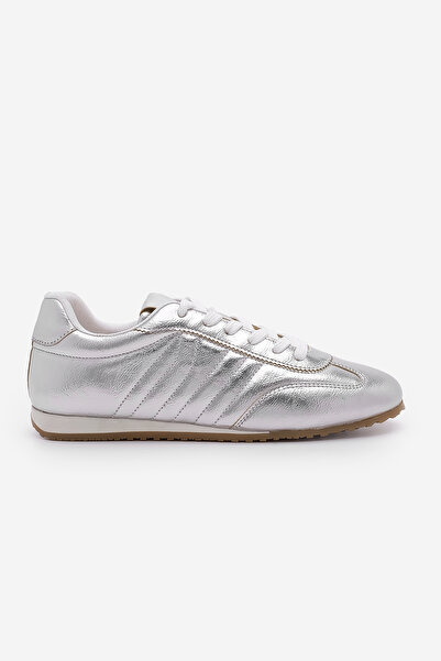 Marjin Zonya Silver Women's Sneakers - Stitched Sneakers
