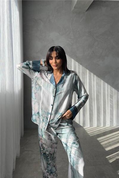 COCCOLARSI Corso D'acqua Saten Üçlü Pijama Takımı CDK10