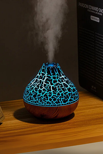 Asfal Volkan Efektli Aroma Terapi Hava Nemlendirici Renkli Gece Lambası Hava Difüzör 300ml