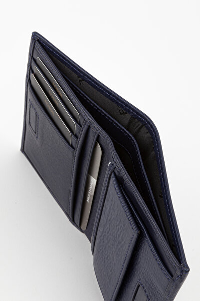 Fossil Kutulu Hakiki Deri Lacivert Mıknatıslı Dikey Erkek El Portföyü Cüzdan