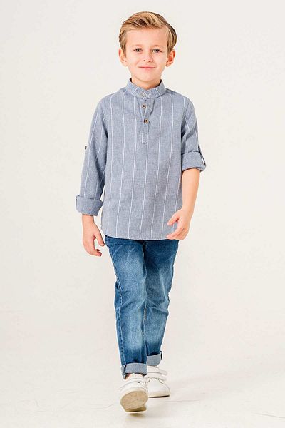 Gold Class Kidswear Long Sleeve Half Button 2 Piece Boy's Shirt Suit