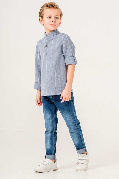 Gold Class Kidswear Long Sleeve Half Button 2 Piece Boy's Shirt Suit