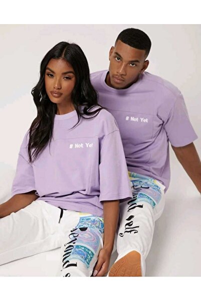 WOODROFFE Unisex 2-Piece Lover Combination - Casual Oversize Boyfriend T-Shirt, εμπριμέ σχέδιο