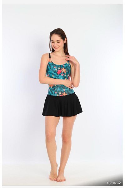 RAPAPA Floral Print Women's Dress Swimsuit - 7275