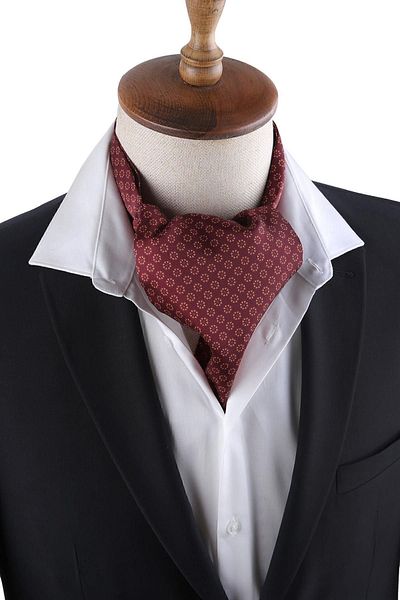 La Pescara Claret Red Motif Pattern Men's Scarf K449