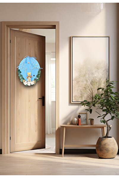 Meyart Kız & Erkek Bebek,  kapı- hastane ve duvar süsü - Kuru çiçek & peluş oyuncaklı