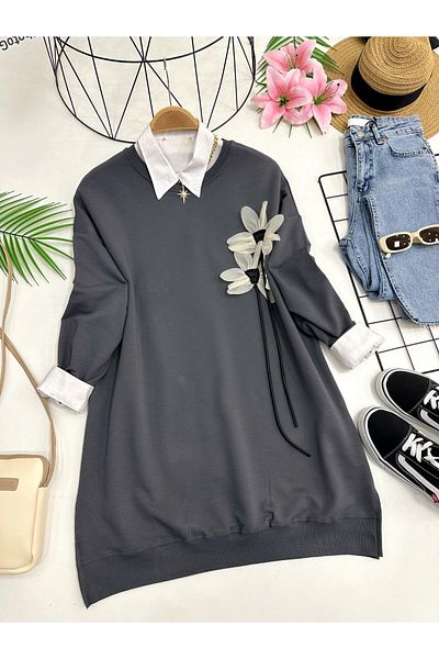 YEDİLALE Flowered Saw Tunic