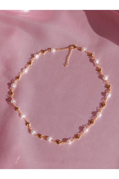 Reorah Collection Infinite Heart Necklace with Pearls