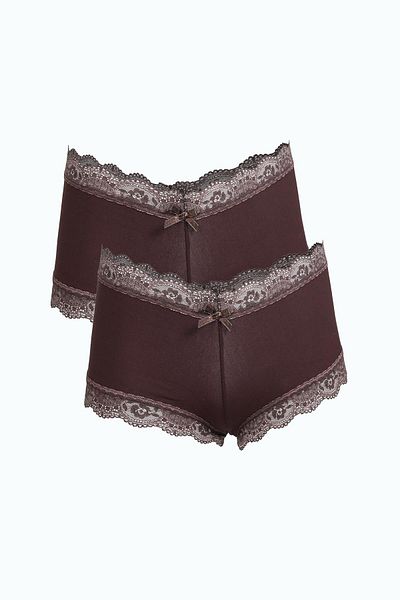 Akbeniz Γυναικείο Σετ Boxer 2 τεμαχίων Βαμβακερό - Καφέ 40278