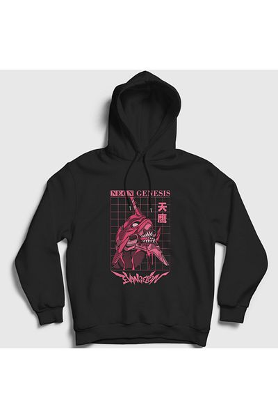 Presmono Eva 01 Neon Genesis Evangelion Unisex Μαύρο φούτερ με κουκούλα - 420777 ττ