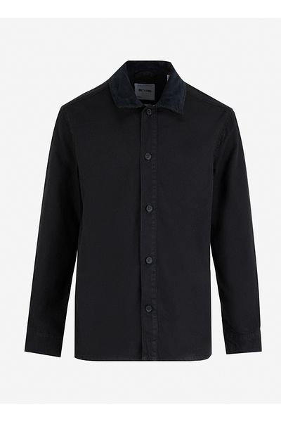 Only & Sons Мъжка обикновена черна риза ONSASTON WASH CANVAS GORESHIRT