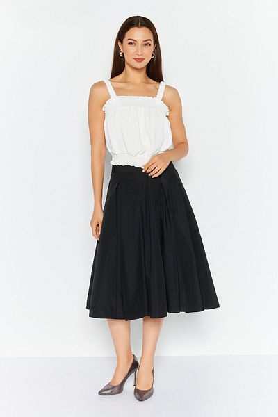 Esprit Women Solid Midi Skirt, Black