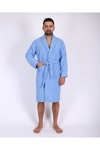 Damlaiso Halat de baie pentru bărbați din bumbac cu guler șal