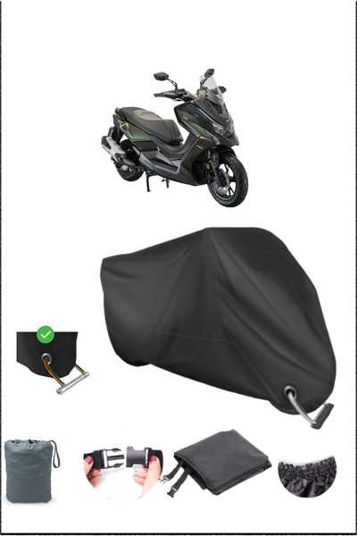 Breen Black Kymco Dtx250 Durable Lock Compatible Waterproof Motorcycle Tarpaulin