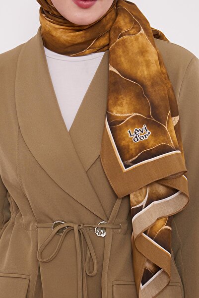 Levidor Khaki Leaf Pattern Royal Shawl