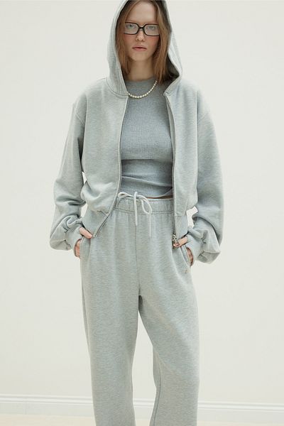 Suud Collection Gray Mila Oversize Zippered Cardigan