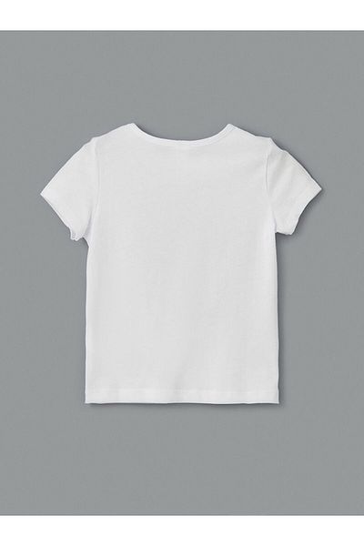 LC Waikiki Tricou pentru fete cu imprimeu cu decolteu rotund de sezon nou - S5KF74Z1