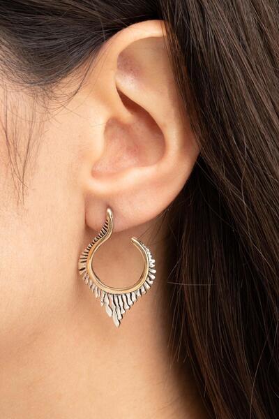 Sümer Telkari Teodora Tasarım Elişi Gümüş Küpe 5496