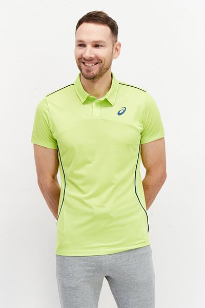 Asics Men Sportswear Fit Short Sleeve Training Polo Shirt, Lime