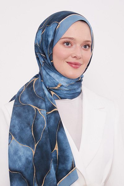 Levidor Turquoise Leaf Pattern Royal Shawl