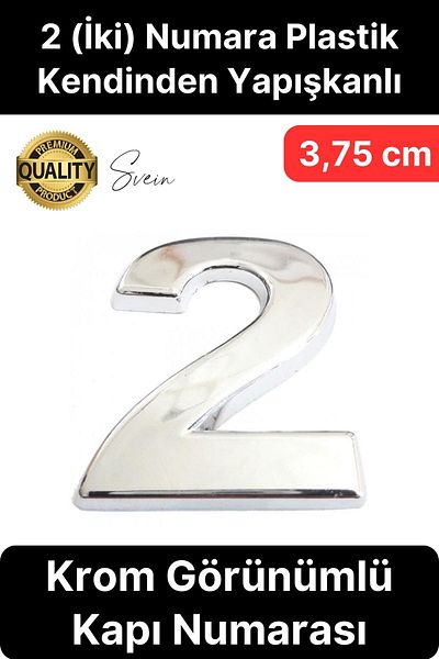 Svein Nr. 2 Număr Ușă Dulap de masă autoadeziv Cutie poștală de uz casnic din plastic Apartament în aer liber 3,75 cm