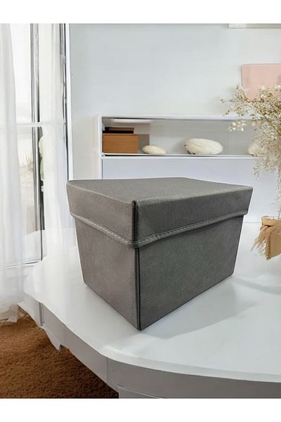 Balkan Room Anthracite In-Cabinet Organizer Box with Lid Multi-Purpose Storage Box Large 30X20X20 cm