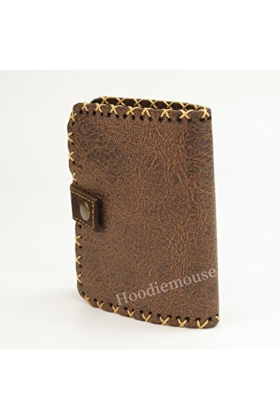 HOODİEMOUSE Small Wallet with Dancing Mouse Figure Ethnic Bohemian Retro Style - Brown