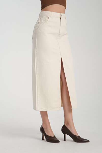 Rodi Kadın Önü Yırtmaçlı Denim Etek 6660