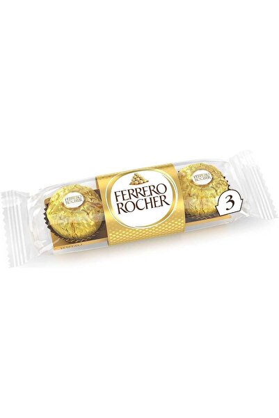 Ferrero Rocher Sütlü Bütün Fındıklı Çikolata 3'lü 37,5 gr X 16 Adet