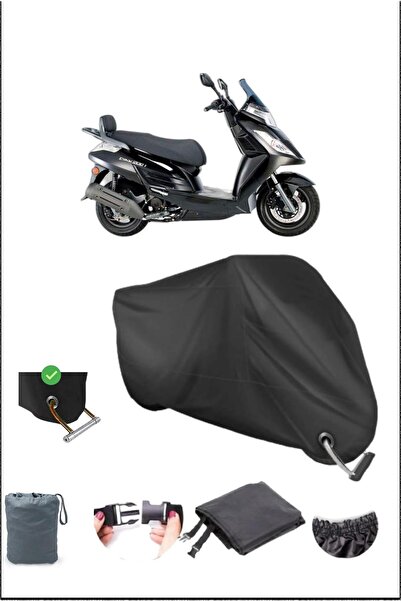 Breen قماش مشمع أسود للدراجات النارية Kymco Dınk200ı متين ومتوافق مع قفل مقاو...
