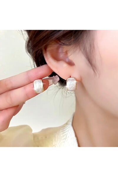 Accessories Moon Home Collection Beyaz Şık Damla Şeklinde Geometrik Kare Günl...