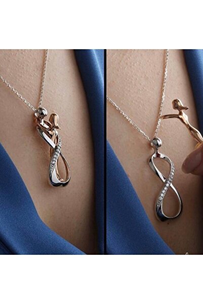 925KOLYE Sonsuz Sevgi Aşk Modeli 925 Ayar Gümüş Kolye Modeli