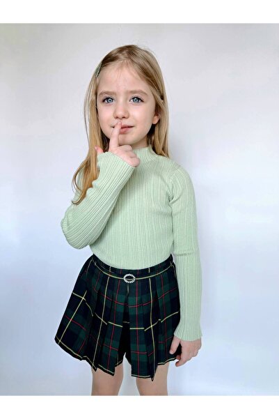 Aslı Türkoğlu ZR Model Kız Çocuk Önden Tokalı Şort Etek