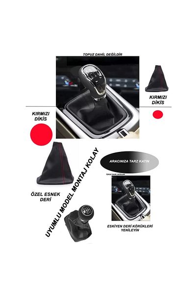 bol bol cesit Peugeot 307 Sw Compatible Vehicle,Car,Auto Simbera Shift Gauge Red Stitch