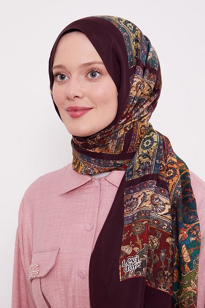 Levidor Plum Motif Pattern Royal Shawl