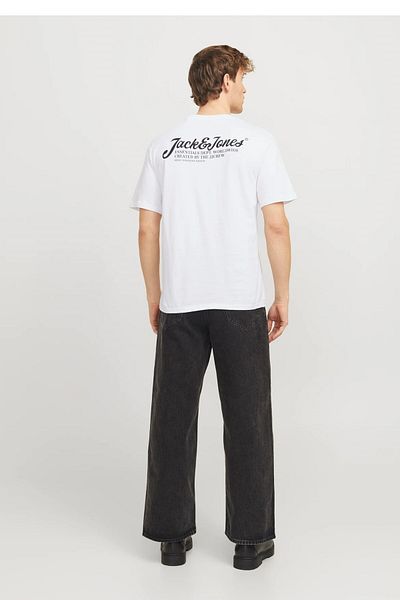 Jack & Jones Tricou JACK & JONES Beau Frontprint - 12275012-Λευκό